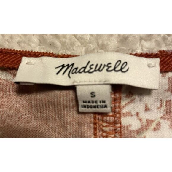 Madewell Top Corduroy Button Front Shirred Sleeve Red Farmstand Bouquet Size‎ S - Picture 5 of 10